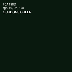 #0A190D - Gordons Green Color Image